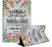 Case for iPad (A16) 11th Generation 11 Inch 2025/iPad 10th Generation 10.9 Inch 2022, Slim PU Leather Stand Cover with Auto Wake/Sleep, Multi-Angle Viewing & Shockproof, Philippians 4:13