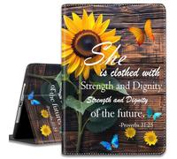 Case for iPad (A16) 11th Generation 11 Inch 2025 / iPad 10th Generation 10.9 Inch 2022, Ultra-Thin Multi-Angle Protective Cover, with Auto Sleep/Wake, Sunflower Bible Proverbs 31:25
