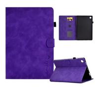 Case for iPad Air 11 inch 2024 M2, Premium PU Leather Embossed Smile Love Stand Support, Card Slots Shockproof Flip Smart Cover for iPad Air 11 inch 2024 M2 Tablet, purple