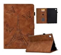 Case for iPad Air 11 inch 2024 M2, Premium PU Leather Embossed Tower Stand Support, Card Slots Shockproof Flip Smart Cover for iPad Air 11 inch 2024 M2 Tablet, brown