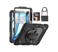 Case for iPad Air 11 inch 7th 6th Generation M3 M2 2025 2024, Heavy Duty Shockproof Protective Cover with Screen Protector, Stand and Hand/Shoulder St