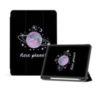 Case for iPad Air 11 Inch Case 2024 / Air 6th 5th 4th Generation 2022/2020 10.9 Inch Cover with Pencil Holder, Support Apple Pencil Charging with Auto Wake/Sleep - Creative Rose Planet