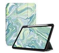 Case for iPad Air 11 Inch Case 2024 / Air 6th 5th 4th Generation 2022/2020 10.9 Inch Cover with Pencil Holder, Support Apple Pencil Charging with Auto Wake/Sleep - Green Blue Gilded