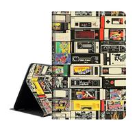 Case for iPad Air 11 Inch M2 2024,iPad Air 4th & 5th & 6th Generation Case 10.9 Inch (2020/2022/2024),PU Leather Folio Cover with Auto Sleep Wake,Multi-Angle Viewin,Retro Cassette Tape