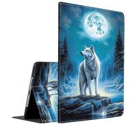 Case for iPad Air 11 Inch M2 2024, iPad Air 6th Gen/iPad Air 5th Gen 2022/Air 4th 2020 10.9 Inch, Multi-Angle Smart Stand Cover Auto Sleep/Wake, Wolf Under The Moon
