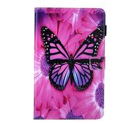Case for iPad Air 11 Inch M2 2024 - Premium PU Leather Ultra Lightweight Slim Shell Stand Cover Auto Wake/Sleep, Red cabbage butterfly