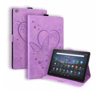 Case for iPad Air 11 Inch M2 2024 Tablet Case - PU Leather Embossed Butterfly Stand Cover Case with Auto Wake/Sleep & Pen Loop Holder & Card Slots, purple