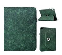 Case For iPad Air 11-inch M3 2025/M2 2024/10.9" Air 5th 4th 2022 2020, 360 Degree Rotating Protective Cover Embossed Mandala, Smart Multi-Angle Stand Pen Holder Case,green