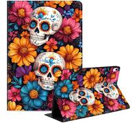 Case for iPad Air 11-inch M3 2025/M2 2024/10.9” Air 5th 4th 2022 2020, Slim PU Leather Stand Cover with Auto Wake/Sleep, Multi-Angle Viewing & Shockproof, Sugar Skulls