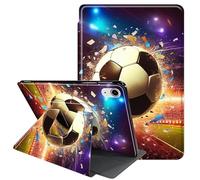 Case for iPad Air 11 Inch M3 2025/M2 2024,for iPad Air 5th/4th Generation 10.9" Case-360 Degree Rotating Multi-Angle Viewing Protective Cover with Auto Sleep/Wake,Football