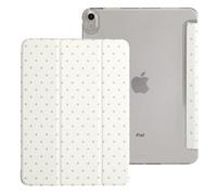case for iPad Air 11 inch (M4 2026/M3 2025/M2 2024) iPad Air 10.9-inch (5th/4th Gen, 2022/2020), Slim Scratch-Resistant Hard PC Translucent Back Shell Smart Cover Wake/Sleep,Yellow red dots