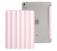 case for iPad Air 11 inch (M4 2026/M3 2025/M2 2024) iPad Air 10.9-inch (5th/4th Gen, 2022/2020), Slim Scratch-Resistant Hard PC Translucent Back Shell Smart Cover Wake/Sleep, Pink Stripes