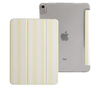 case for iPad Air 11 inch (M4 2026/M3 2025/M2 2024) iPad Air 10.9-inch (5th/4th Gen, 2022/2020), Slim Scratch-Resistant Hard PC Translucent Back Shell Smart Cover Wake/Sleep,Yellow Stripes