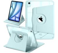 Case for iPad Air 11 Inch M4/M3/M2 (2026/2025/2024), iPad Air 5/4 (2022/2020 5th/4th) with Pencil Holder, 360 Degree Rotation Stand, Shockproof Cover Clear Back, Auto Wake/Sleep