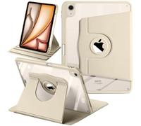 Case for iPad Air 11 Inch M4/M3/M2 (2026/2025/2024), iPad Air 5/4 (2022/2020 5th/4th) with Pencil Holder, 360 Degree Rotation Stand, Shockproof Cover Clear Back, Auto Wake/Sleep