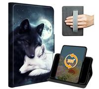 Case for iPad Air 11-inch M4/M3/M2 (2026/2025/2024) & iPad Air 5th/4th Generation (2022/2020) 10.9 Inch Slim PU Leather 360 Degree Rotating Stand Cover with Hand Strap Auto Wake/Sleep, Wolves