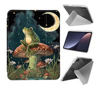 Case for iPad Air 11inch M3 M2 2025 2024/10.9inch Air 5th 4th Generation 2022 2020, with Pencil Holder Ultra Thin Lightweight Y-Shaped Stand Cover Auto Wake/Sleep,Frog Sitting Mushroom