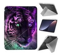 Case for iPad Air 11inch M3 M2 2025 2024/10.9inch Air 5th 4th Generation 2022 2020, with Pencil Holder Ultra Thin Lightweight Y-Shaped Stand Cover Auto Wake/Sleep,Purple Tiger