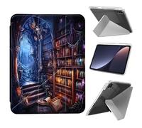 Case for iPad Air 11inch M3 M2 2025 2024/10.9inch Air 5th 4th Generation 2022 2020, with Pencil Holder Ultra Thin Lightweight Y-Shaped Stand Cover Auto Wake/Sleep,Magical Library Cave