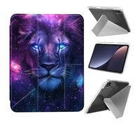 Case for iPad Air 11inch M3 M2 2025 2024/10.9inch Air 5th 4th Generation 2022 2020, with Pencil Holder Ultra Thin Lightweight Y-Shaped Stand Cover Auto Wake/Sleep,Cosmic Purple Lion