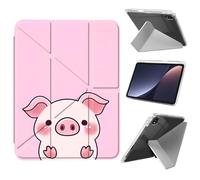 Case for iPad Air 11inch M3 M2 2025 2024/10.9inch Air 5th 4th Generation 2022 2020, with Pencil Holder Ultra Thin Lightweight Y-Shaped Stand Cover Auto Wake/Sleep,Cute Pink Pig