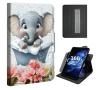 Case for iPad Air 13 inch 2024/2025 (M2), iPad Pro 12.9 6th/5th/4th Gen (2022/2021/2020),360 Rotating Stand with Hand Strap, Shockproof Rugged Protective Folio Cover,Playful Baby Elephant