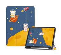 Case for iPad Air 13 Inch 2024 M2, Case for iPad Pro 12.9 Cover (2022/2021, 6th/5th Gen) with Pencil Holder, Supports Pencil Pro/USB-C, Auto Wake/Sleep - Cheese Planet Rabbit