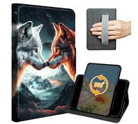 Case for iPad Air 13 Inch (2026/2025/2024) M4/M3/M2 & iPad Pro 12.9 inch 6th/5th/4th/3rd 2022/2021/2020/2018 Slim PU Leather 360° Rotating Stand Cover with Hand Strap Auto Wake/Sleep, Wolves Mountain