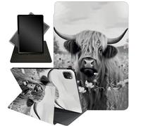 Case for iPad Air 13-inch M2 (2024 Release),360 Degree Rotating Stand Smart Protective Cover Case for iPad Air 13 Inch 2024,Highland Cow Ox Cattle