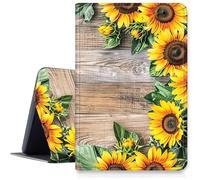 Case for iPad Air 13 inch M3 2025 & 2024 M2 /iPad Pro 12.9 Inch 2022/2021/2020 PU Leather Smart Protective Cover with Auto Sleep/Wake for iPad Air 13 inch2025/2024,Sunflowers On Wooden