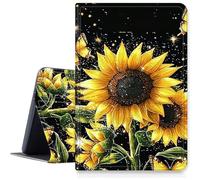 Case for iPad Air 13 inch M3 2025 & 2024 M2 /iPad Pro 12.9 Inch 2022/2021/2020 PU Leather Smart Protective Cover with Auto Sleep/Wake for iPad Air 13 inch2025/2024,Sunflowers Yellow Butterflies