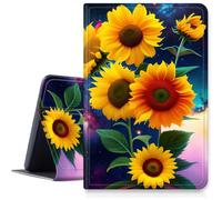 Case for iPad Air 13 inch M3 2025 & 2024 M2 /iPad Pro 12.9 Inch 2022/2021/2020 PU Leather Smart Protective Cover with Auto Sleep/Wake for iPad Air 13 inch2025/2024,Yellow Sunflowers
