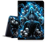 Case for iPad Air 13 inch M3 2025 & 2024 M2 /iPad Pro 12.9 Inch 2022/2021/2020 PU Leather Smart Protective Cover with Auto Sleep/Wake for iPad Air 13 inch2025/2024,Blue Skull