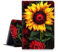 Case for iPad Air 13 inch M3 2025 & 2024 M2 /iPad Pro 12.9 Inch 2022/2021/2020 PU Leather Smart Protective Cover with Auto Sleep/Wake for iPad Air 13 inch2025/2024,Sunflowers
