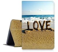 Case for iPad Air 13 inch M3 2025 & 2024 M2 /iPad Pro 12.9 Inch 2022/2021/2020 PU Leather Smart Protective Cover with Auto Sleep/Wake for iPad Air 13 inch2025/2024,Word Love On The Beach