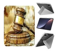Case for iPad Air 13 Inch M3 2025/M2 2024 with Pencil Holder, Ultra Thin Lightweight Y-Shaped Stand Cover Auto Wake/Sleep,Wooden Gavel