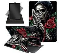 Case for iPad Air 13 Inch M3/M2 (2024/2025),360 Degree Rotating Protective Stand Cover with Auto Wake/Sleep,A Skeleton with Praying Hands