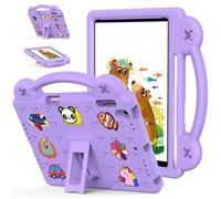 Case for iPad Air 2 2014 9.7 inch A1566/A1567 Kids Friendly, Handle with Stand, with S Pen Holder, Cute DIY Cartoon, EVA Foam Lightweight Shockproof Protective Tablet Cover, Purple