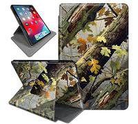Case for iPad Air 3 2019 Tablet and iPad Pro 2017 10.5", 360 Degree Rotating Cover,PU Leather Folding Stand Cover with Auto Wake/Sleep,Green Camouflage Forest