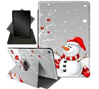 Case for iPad Air (3rd Gen) 10.5" 2019 / iPad Pro 10.5" 2017,360 Degree Rotating Stand Smart Protective Cover Case for iPad Air 3,Red Scarf Snowman