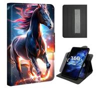 Case for iPad Air 5th/4th Gen 10.9 (2022/2020), iPad Pro 11 inch 4th/3rd/2nd Gen,360° Rotating Stand Case with Hand Strap, Shockproof Protective Cover with Auto Sleep/Wake,Horse with Glowing