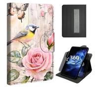 Case for iPad Air 5th/4th Gen 10.9 (2022/2020), iPad Pro 11 inch 4th/3rd/2nd Gen,360 Rotating Stand with Hand Strap, Shockproof Rugged Protective Folio Cover,Beautiful Watercolor Bird