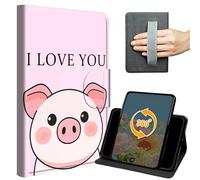 Case for iPad Air 5th/4th Generation 10.9-inch 2022/2020 & iPad Pro 11" 4th/3rd/2nd Gen 2022/2021/2020 Slim PU Leather 360 Degree Rotating Stand Cover with Hand Strap Auto Wake/Sleep, Pig I Love You