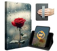 Case for iPad Air 5th/4th Generation 10.9-inch 2022/2020 & iPad Pro 11" 4th/3rd/2nd Gen 2022/2021/2020 Slim PU Leather 360 Degree Rotating Stand Shell Cover with Hand Strap Auto Wake/Sleep, A Rose