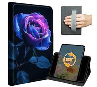 Case for iPad Air 5th/4th Generation 10.9-inch 2022/2020 & iPad Pro 11" 4th/3rd/2nd Gen 2022/2021/2020 Slim PU Leather 360 Degree Rotating Stand Cover with Hand Strap Auto Wake/Sleep, A Purple Rose