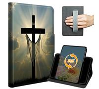 Case for iPad Air 5th/4th Generation 10.9-inch 2022/2020 & iPad Pro 11" 4th/3rd/2nd Gen 2022/2021/2020 Slim PU Leather 360° Rotating Stand Cover with Hand Strap Auto Wake/Sleep, A Christian Cross