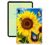 Case for iPad Air 5th/4th Generation 2022/2020 Lightweight Ultra Slim Transparent Flexible TPU Shock Proof Clear Tablet Cover Case for iPad Air 5th/4th Gen 10.9 inch - Sunflowers Butterflies
