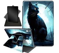 Case for iPad Air 5th Generation 2022 for iPad Air 4th 2020 10.9 Inch,360 Degree Rotating Stand Smart Protective Cover Case for iPad Air 5/4 Tablet,Black cat/Blue Sky
