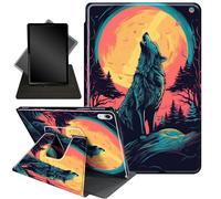 Case for iPad Air 5th Generation 2022 for iPad Air 4th 2020 10.9 Inch,360 Degree Rotating Stand Smart Protective Cover Case for iPad Air 5/4 Tablet,Moonlight Wolf Howl