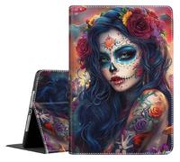 Case for iPad Air13 inch 2024 iPad Pro 12.9 inch 6th/5th/4th/3rd Case,iPad Pro 12.9" 2022/2021/2020/2018, Multi-Angle Smart Stand Cover Auto Sleep/Wake, Day of The Dead Girl Gothic 2